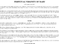 The Perpetual Virginity of Mary