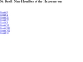 Nine Homilies of the Hexaemeron